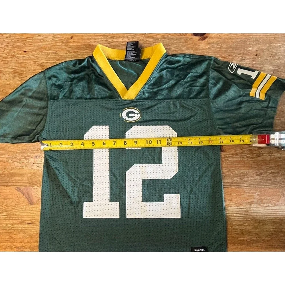 Green Bay Packers Aaron Rodgers Jersey Reebok Youth M 10-12 NFL Green Shirt